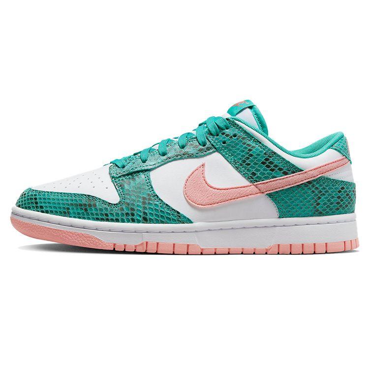 Кроссовки унисекс Nike Dunk Low Washed Teal Snakeskin White Bleached Coral Black DR8577-300 41