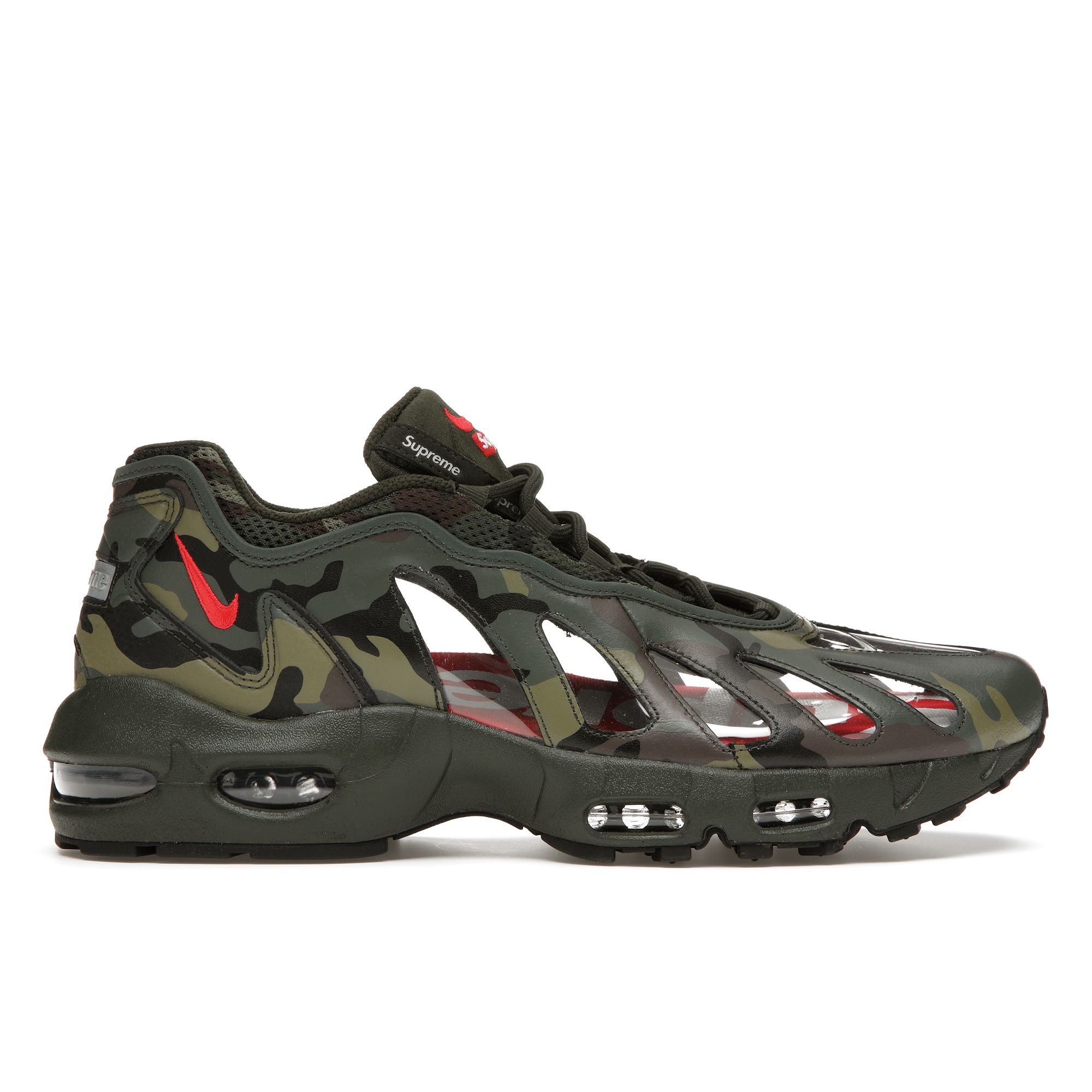 Мужские кроссовки Nike Supreme x Air Max 96 Camo Green Dark-Army Speed-Red CV7652-300 41
