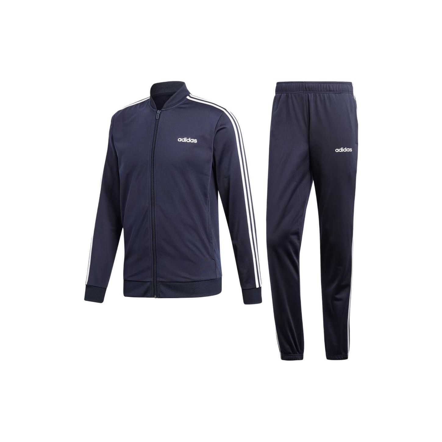 Adidas Полосатый логотип с принтом в виде буквы, куртка на молнии и брюки, комплект для мужчин, спортивные комплекты, синий цвет DV2468 XS