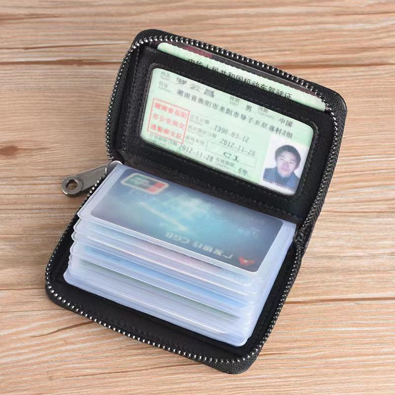 Держатели карт с 20 фиксаторами Pu Business Bank Credit Bus Id Держатель карты Обложка для монет кофейный