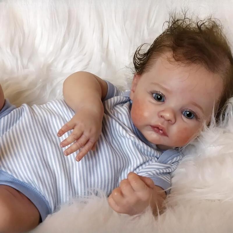 Реалистичная 49 см, полностью силиконовая модель тела, кукла Reborn, милый луг, 3D кожа, нежная окрашенная кукла для новорожденного мальчика, игрушка для девочки, детские подарки на день рождения 19 Inch boy doll