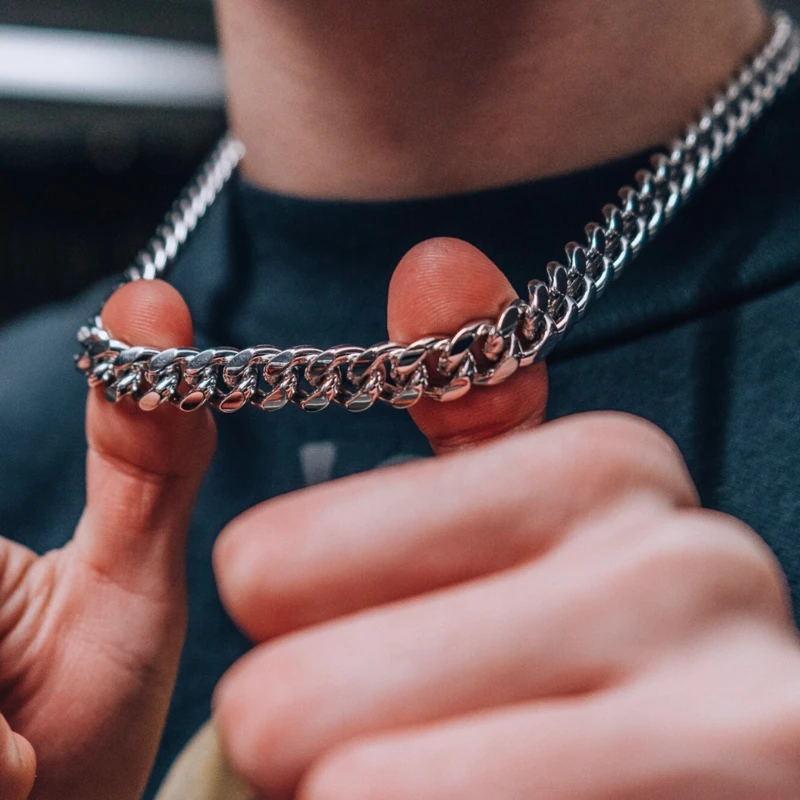 Базовое ожерелье в стиле панк для мужчин и женщин 3MM серебряный