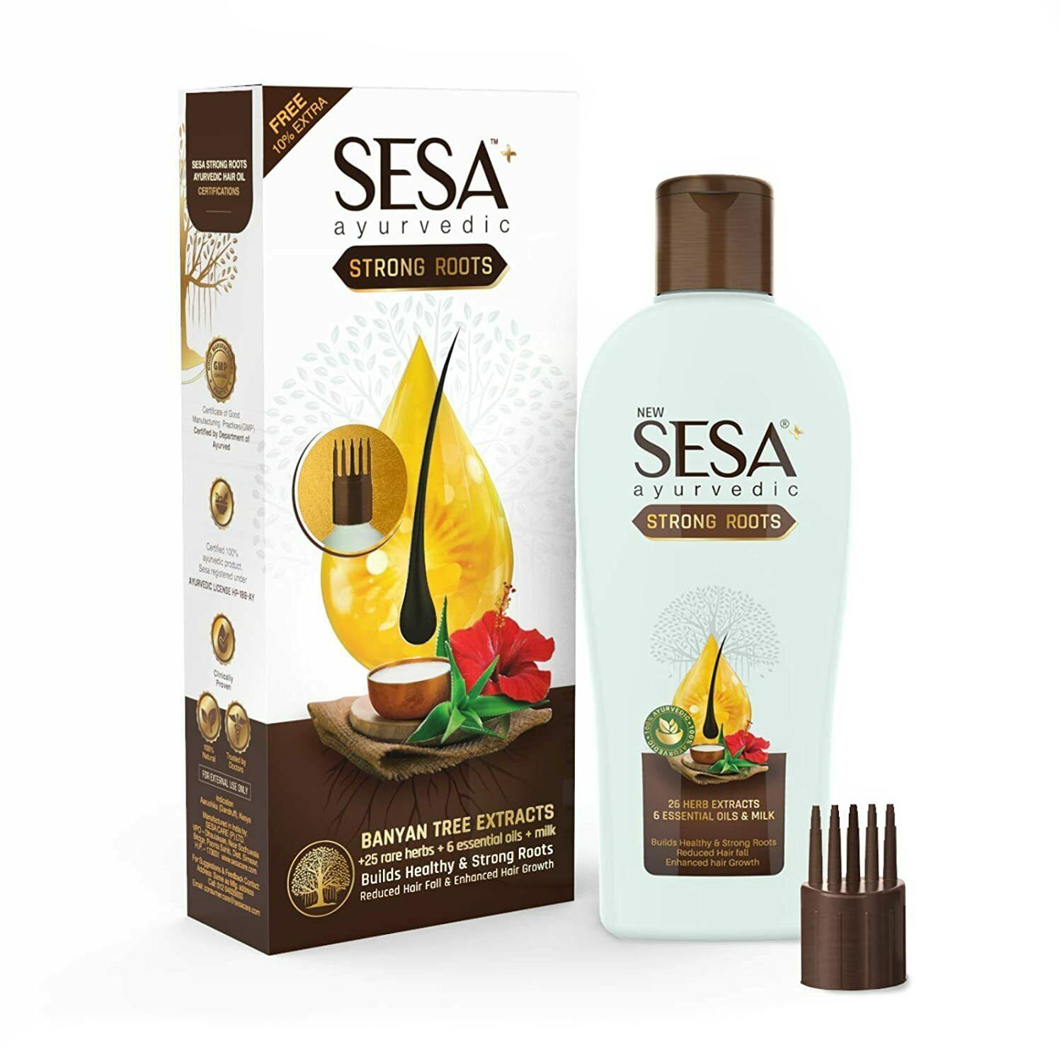 Масло для укрепления корней волос (110 мл), Ayurvedic Strong Roots Hair Oil,  Sesa 11.71875