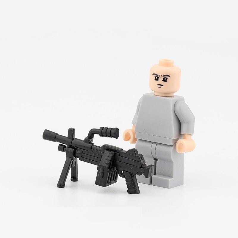 Военное оружие M249, тяжелые пулеметы, 5 шт./лот, оригинальная игрушка, городской спецназ, полицейские минифигурки, модельные строительные наборы, игрушки чёрный