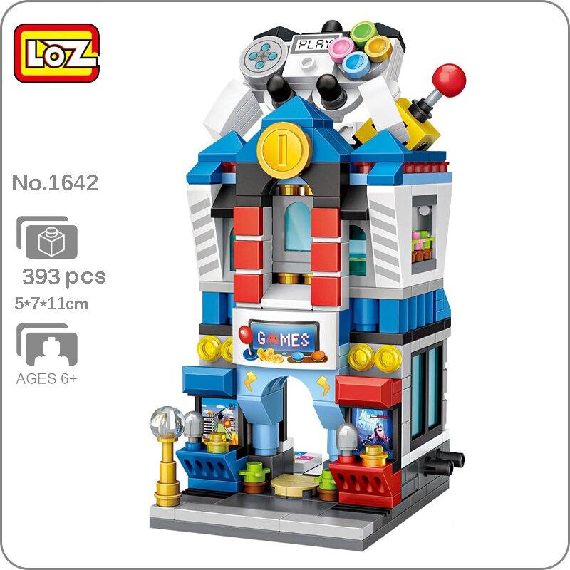 LOZ 1642 City Street видеоигровая комната магазин архитектурная модель DIY мини-блоки кирпичи строительные игрушки для детей подарок без коробки