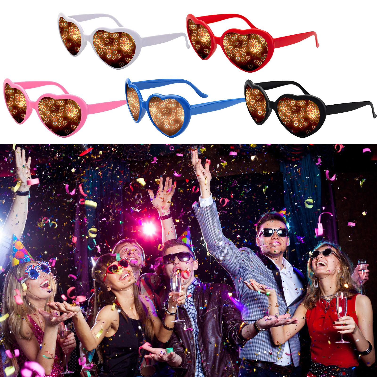 Дифракционные очки с эффектом сердца, очки со специальным эффектом Rave Party, музыкальным фестивалем, изменяющие свет очки One Size синий