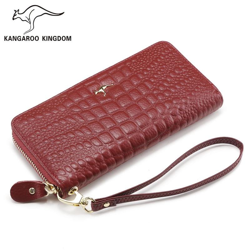 Кошельки  Joom KANGAROO KINGDOM модный женский кошелек из натуральной кожи, длинный клатч на молнии, кошелек с держателем для карт, брендовый кошелек для телефона вино красного
