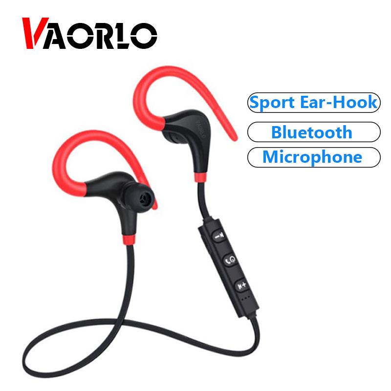 Беспроводные наушники Беспроводные Bluetooth-наушники VAORLO, спортивные наушники-крючки без рук, гарнитура для бега с микрофоном чёрный