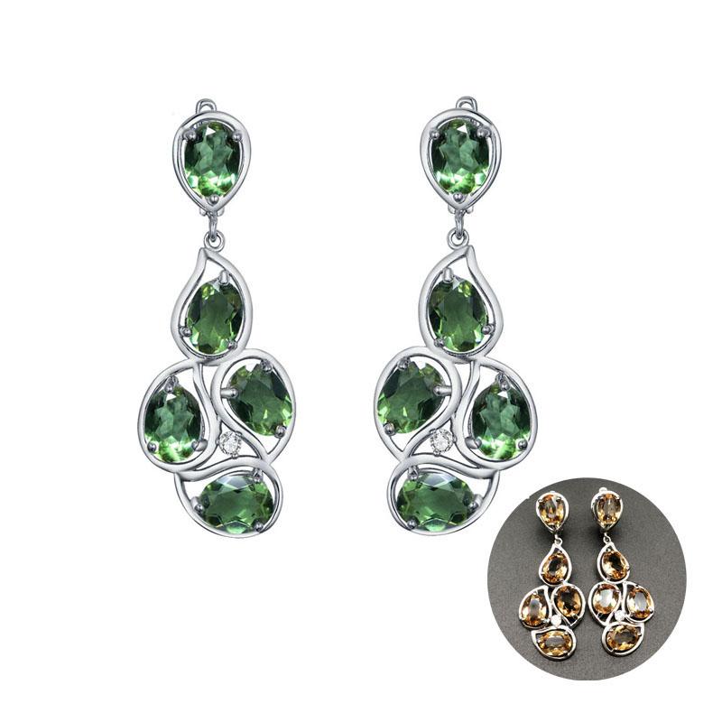 Bolaijewelry, большие серьги из зултанита, серебро 925 пробы, изменение цвета, овал, 6*8 мм, драгоценный камень, изысканные ювелирные украшения, лучший подарок для женщин на свадьбу красный/зелёный