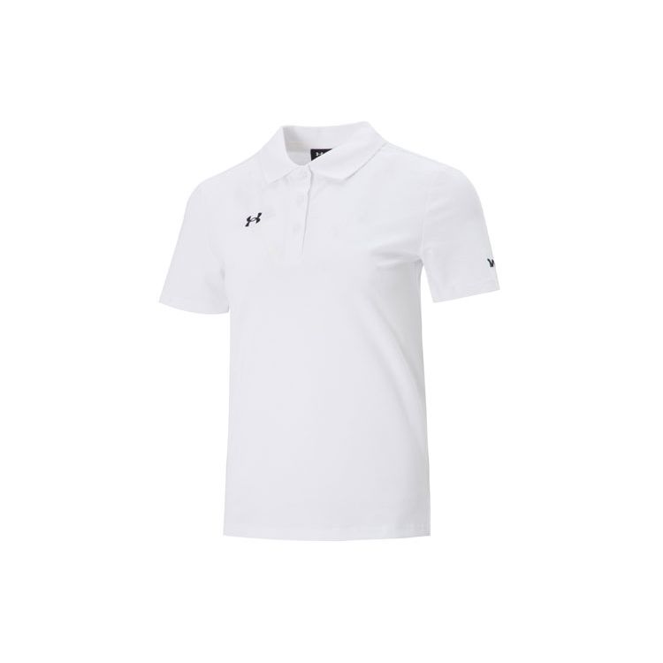Футболки-поло Under Armour Повседневная спортивная дышащая однотонная рубашка поло с короткими рукавами женские топы белые 21500543-100 XL