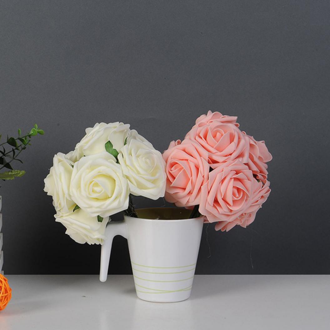 10 шт. искусственные поддельные PE цветок розы DIY свадебное украшение для дома и вечеринки