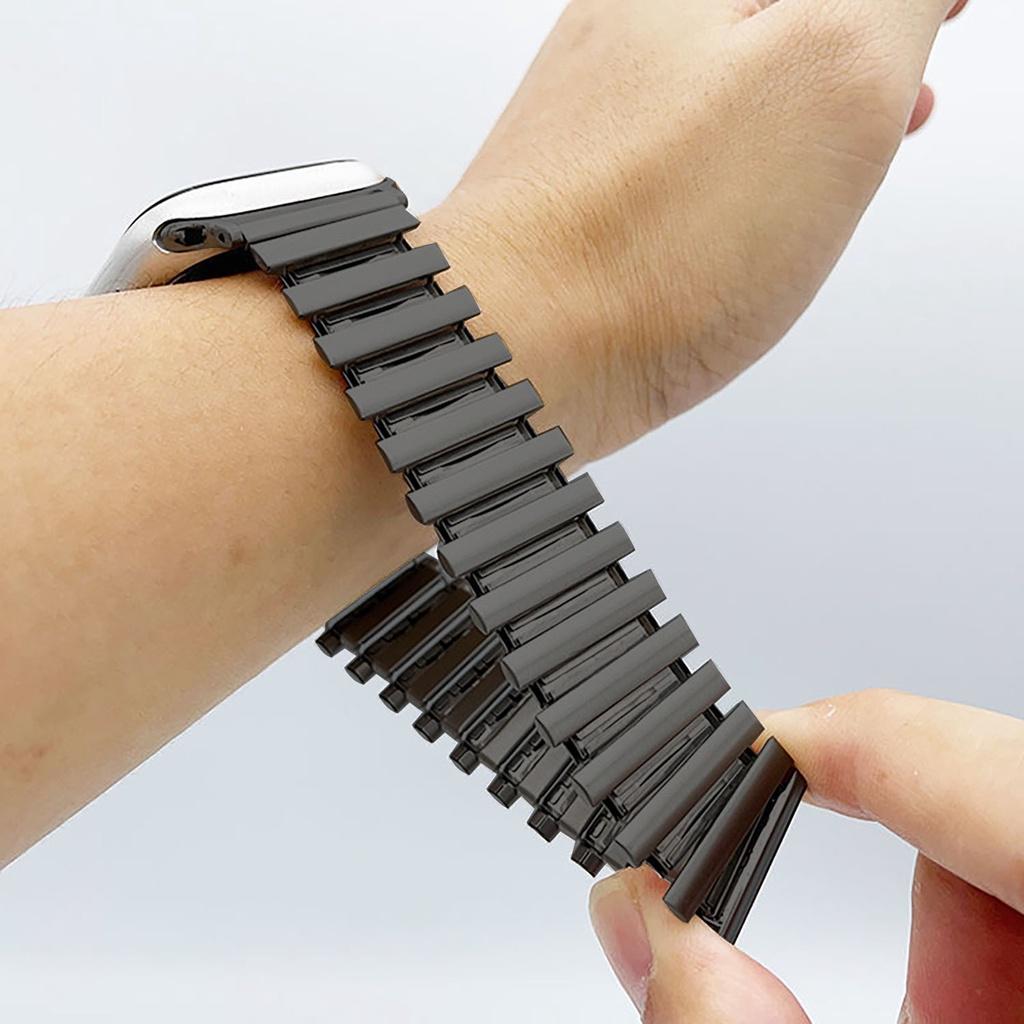Эластичный ремешок для часов для Iwatch Ultra 2 49 мм 40 мм 44 мм 42 мм 45 мм из нержавеющей стали Apple Watch Series 9 8 7 6 5 4 3 Se Expansion 38mm 40mm 41mm серебряный