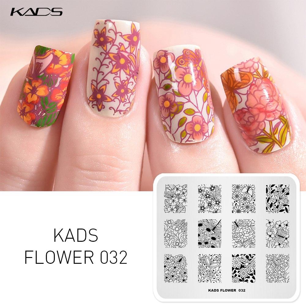KADS Flower 032 милый цветок Bloom дизайн ногтей штамповочная пластина шаблоны изображений для дизайна ногтей DIY инструменты для украшения ногтей