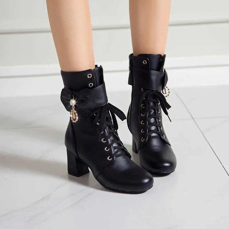 Cresfimix Botas Femininas элегантные красивые белые лакированные кожаные сапоги большого размера 34-43 высокого качества на каблуке осенние женские сапоги A643 34