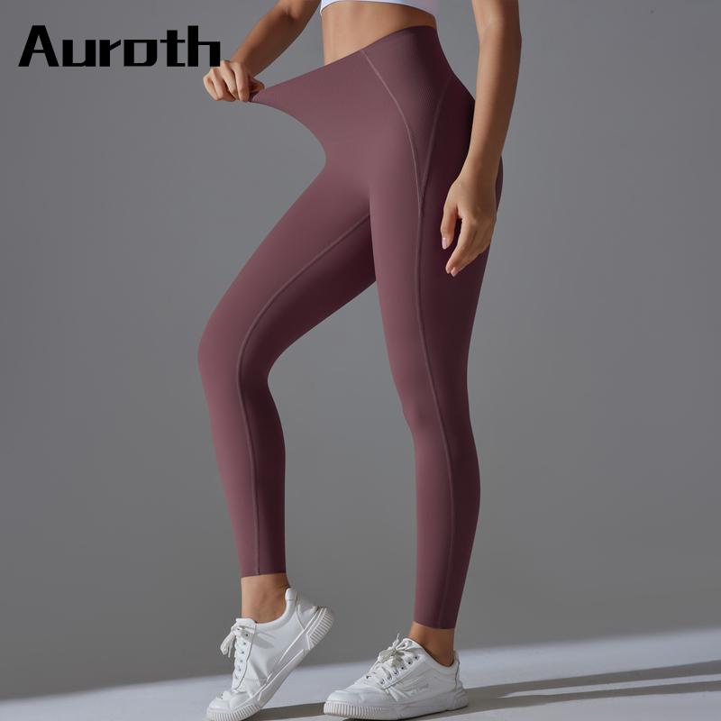 Auroth Slim Yoga Pants Women Gym Sports Leggings Stretchy Push Up Exercise Fitness Tights S