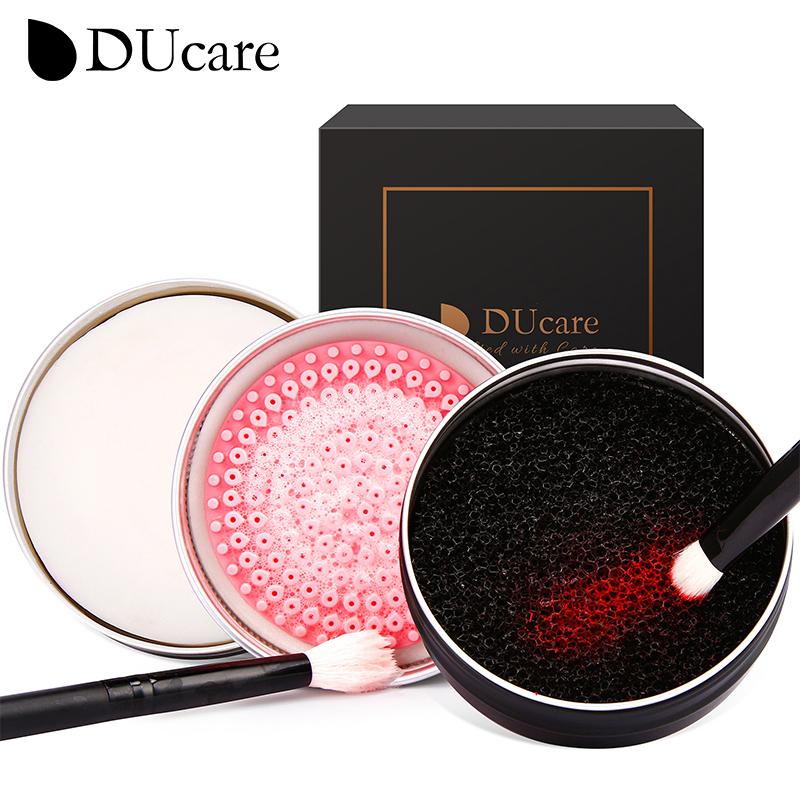 DUcare 2 шт., очиститель кистей для макияжа, губка для удаления пудры, мыльная щетка для чистки, силиконовый коврик, коврик для макияжа, косметические инструменты