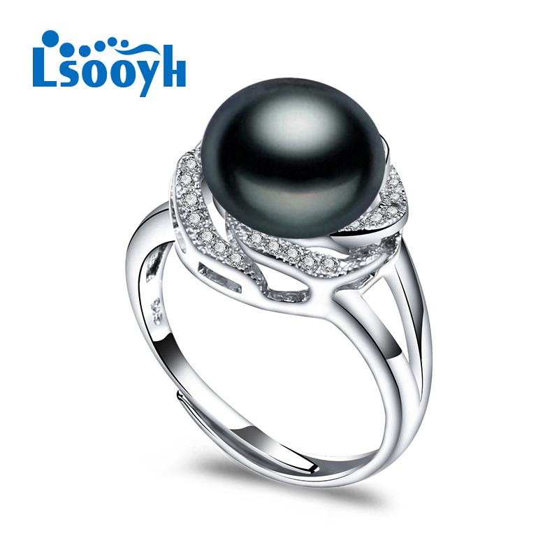 LSOOYH кольца с натуральным пресноводным жемчугом для женщин, модное кольцо с кубическим цирконием и CZ, ювелирные изделия с жемчугом розовый