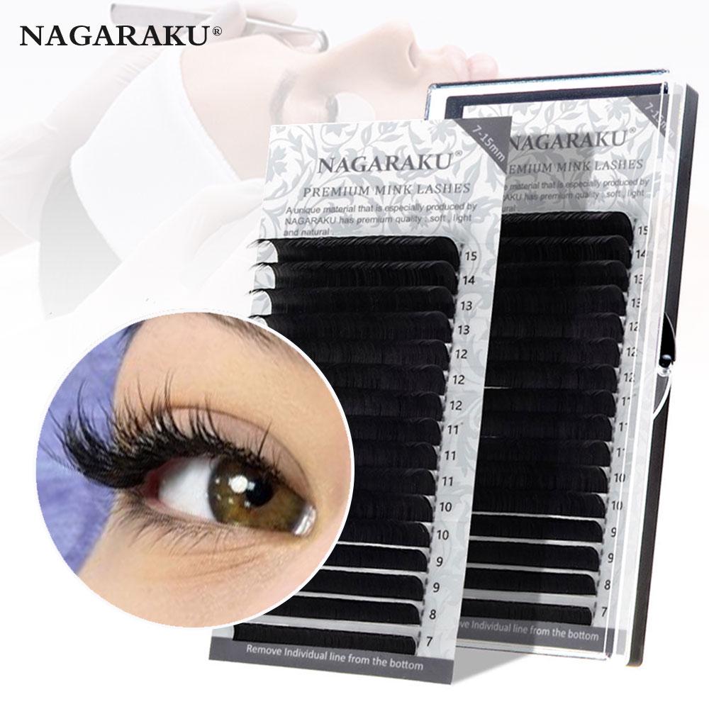 Наращивание ресниц Mix NAGARAKU Matte Black Mix 16-25 мм 16 линий Super Soft Natural Mix 16-20mm 0.07C чёрный