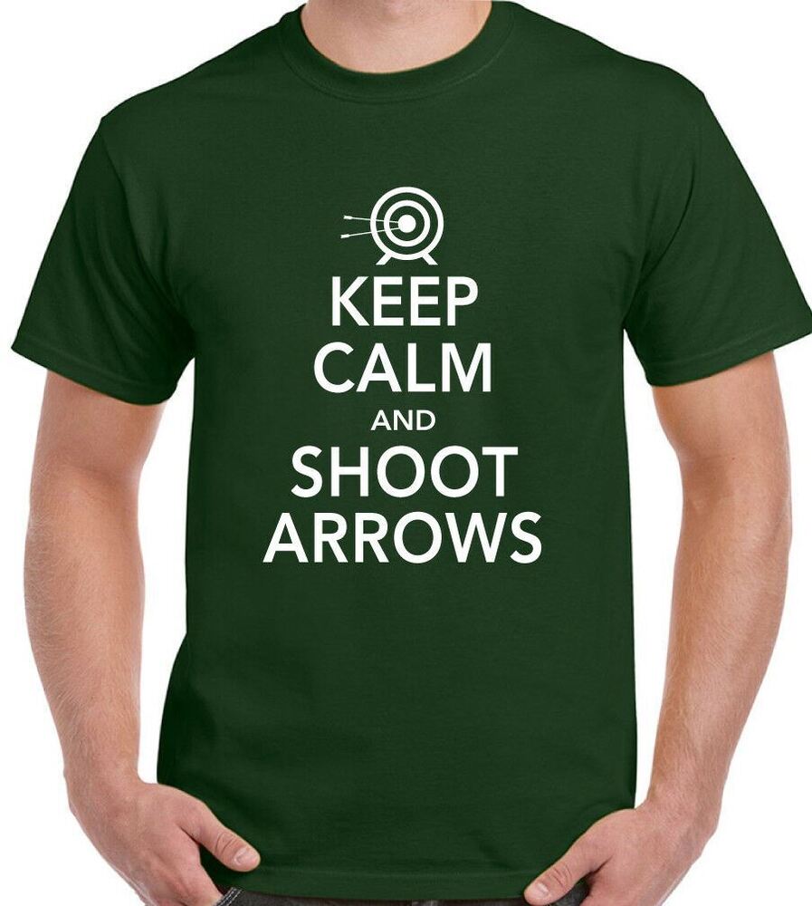 Забавная футболка унисекс со стрельбой из лука Keep Calm Shoot Arrows S