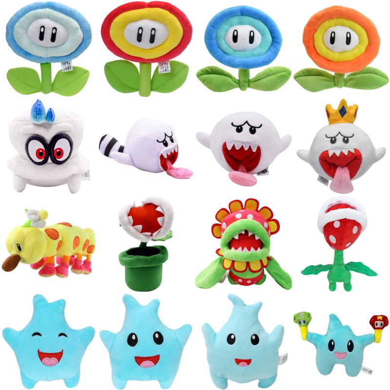 26 стилей Kawaii Mario Ice Fire Flower Boo Cappy плюшевые игрушки милые аниме-фигурки Super Star Big Poison Piranha Plant Peluche Dolls