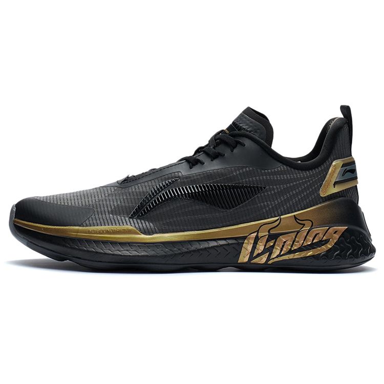 Li-Ning Многофункциональные кроссовки для фитнеса с низким верхом, женские кроссовки, черное золото AFVR004-1 36⅓