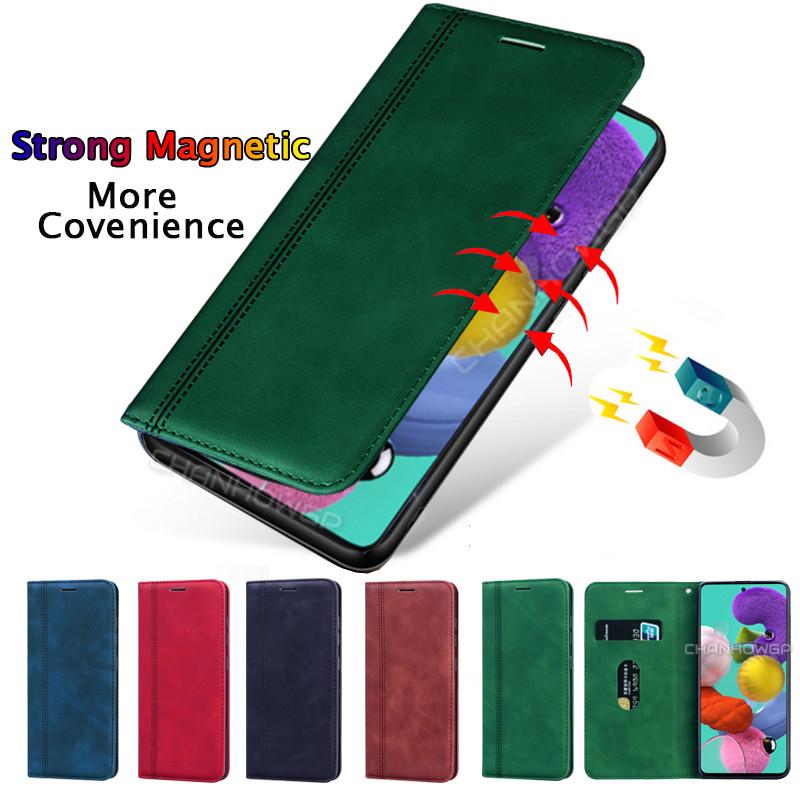 Матовый кожаный флип-чехол для Samsung Galaxy A51 A71 A50 A70 A30 S A40 A20 A10 A01 A21 A31 A41 A81 A91 M30S S10 S20 Ultra Plus A7 J4 J6 с магнитной крышкой Samsung J2 Core коричневый
