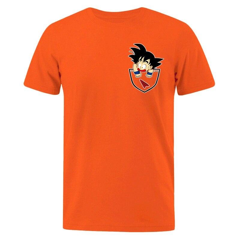 Футболка высокого качества с коротким рукавом, футболки японского аниме Dragon Ball Z, хлопковые свободные топы, футболки 2020, оранжевые S