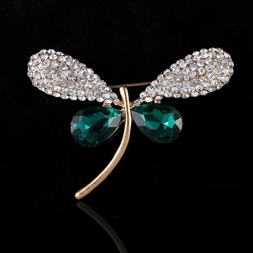 Прекрасные женщины Стрекоза Rhinestone Брошь Булавка Нагрудник Ювелирные Изделия Шарф Аксессуар