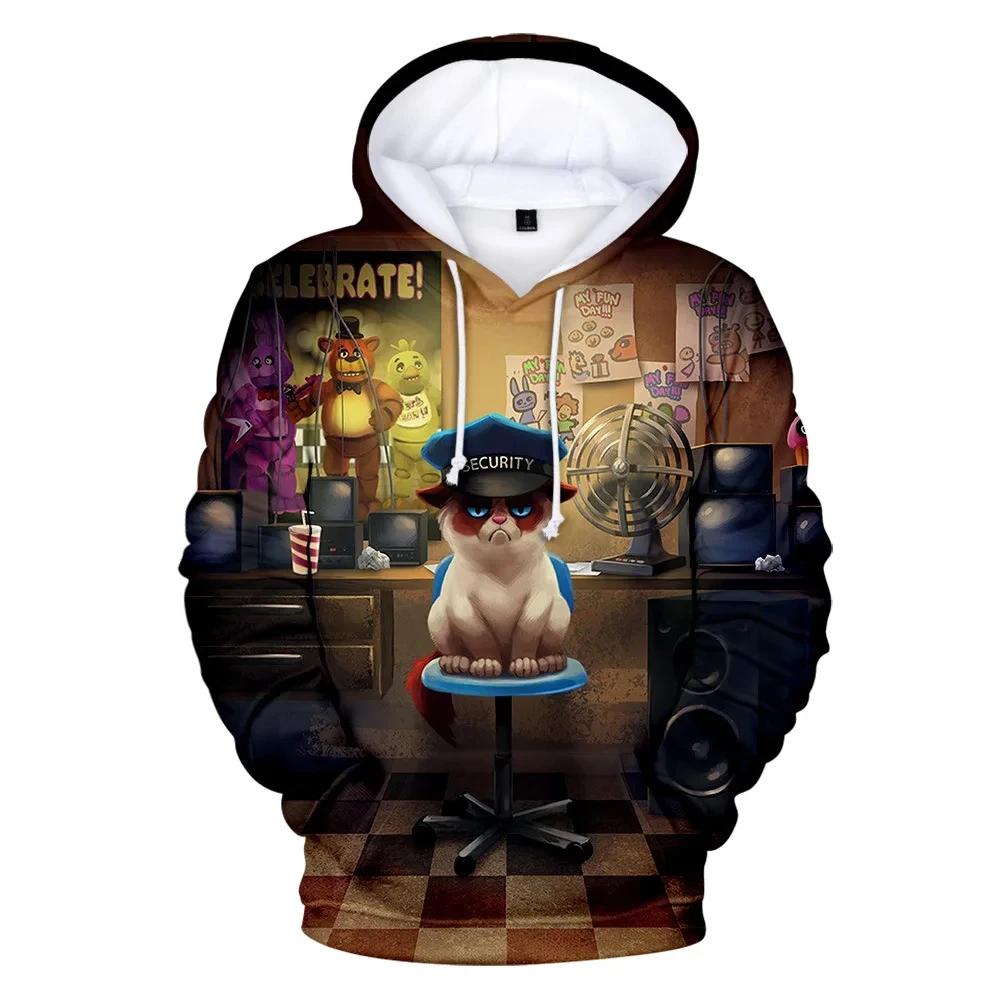 Весна Осень Мужская Детская Толстовка Fnaf 3D Print Five Nights Толстовка Для Мальчиков Модная Уличная Одежда Повседневная С Капюшоном Пуловеры Топы Одежда L