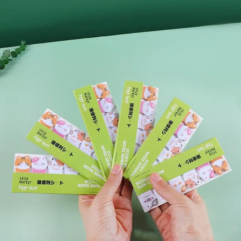 1 шт. Kawaii Cat Paw канцелярские принадлежности мультяшный кот маркер блокнот закладки флажки индекс липкие заметки бумага