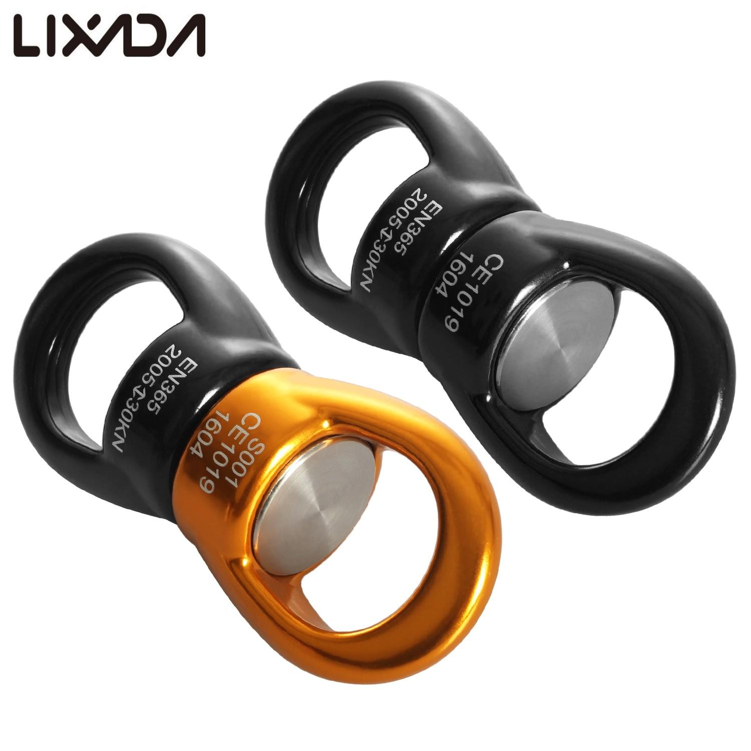 Поворотный вертлюг Lixada, 30 кН, самое безопасное вращательное устройство, поворотный спиннер, карабин, вертлюг, альпинистская веревка золотой