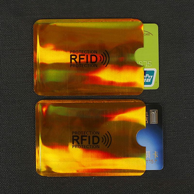 Красочный держатель для карты с защитой от кражи щетки RFID 1PC синий
