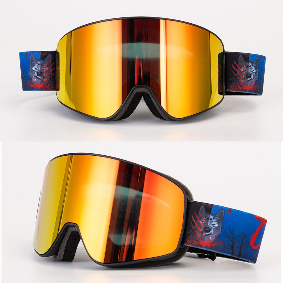 HD Зеркальные лыжные очки Двойные слои UV400 Противотуманные очки для лыжной маски для снега и сноуборда