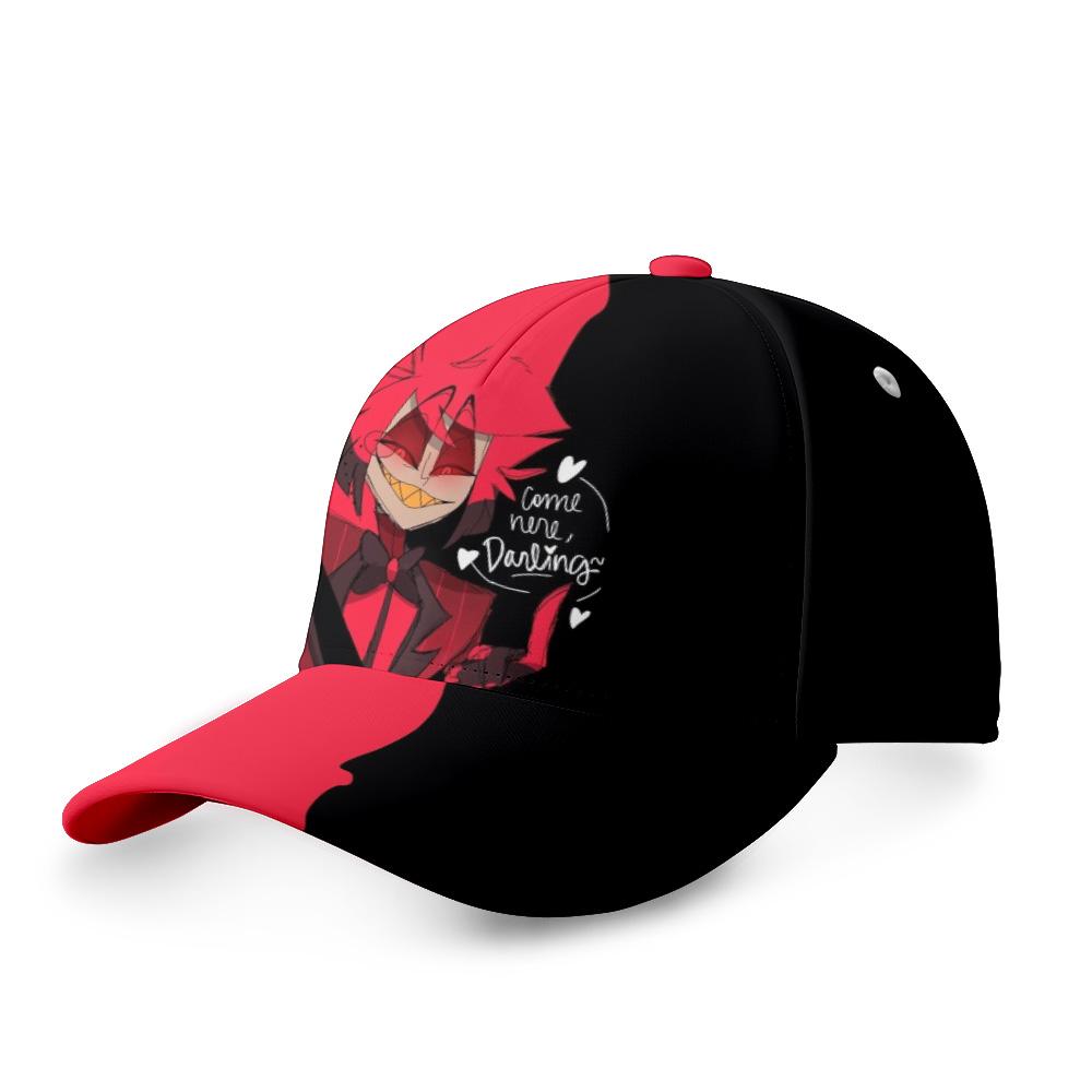 Модные бейсболки с принтом отеля Hazbin для женщин и мужчин Snapback Cap Женские мужские козырьки Шляпа от солнца Унисекс Регулируемые шляпы дальнобойщика Повседневная фуражка Adjustable: 55-60cm чёрный/красный