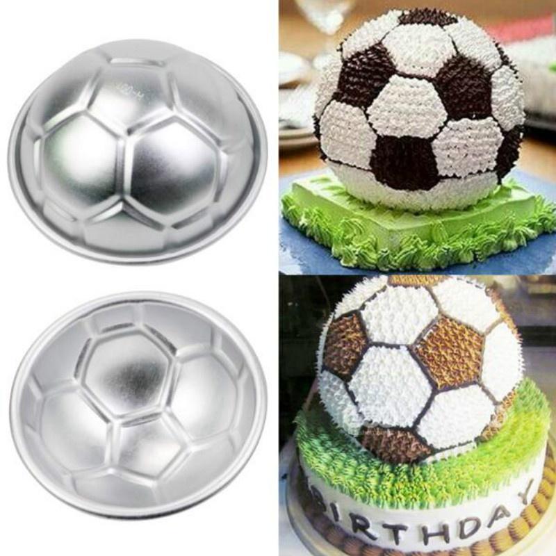 Форма для бомбы для ванны, 2 шт., DIY 3D футбольная форма, алюминиевая полукруглая форма для шоколада, инструменты для выпечки 003-1pcs