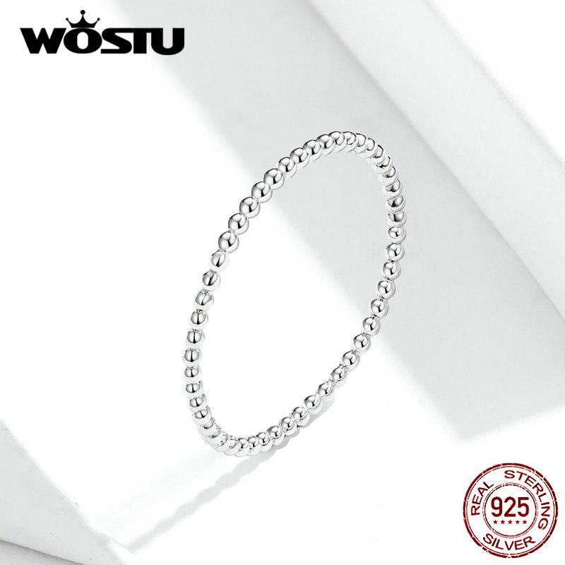Кольца WOSTU из настоящего серебра 925 пробы Кольца простой и стильной формы 6 серебряный