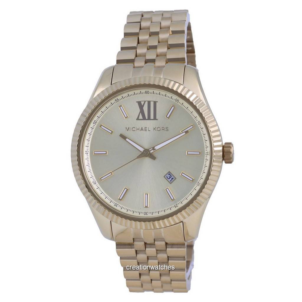 Michael Kors Lexington Кварцевые мужские часы с золотым циферблатом MK8857 золотой