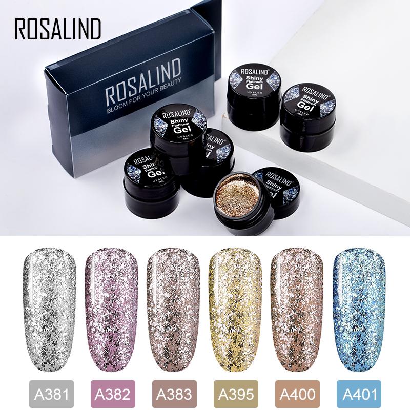 ROSALIND 5 мл лак для ногтей Nail Print Набор блестящих платиновых гель-лаков