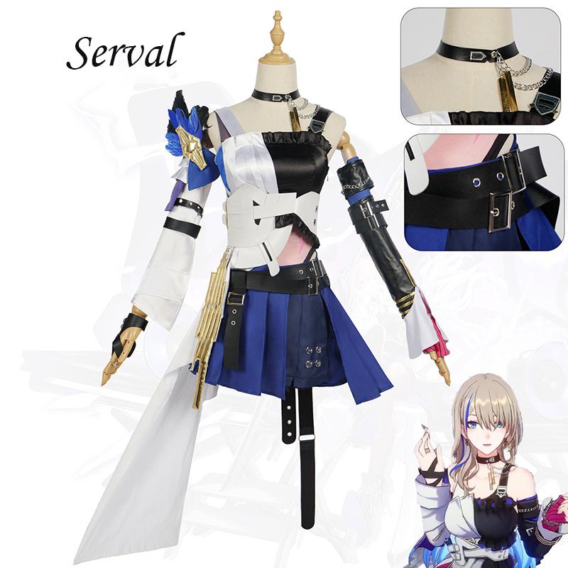 Ролевой костюм Ysir Serval Star Rail, костюм для косплея Game Queen, полный женский комплект XS синий