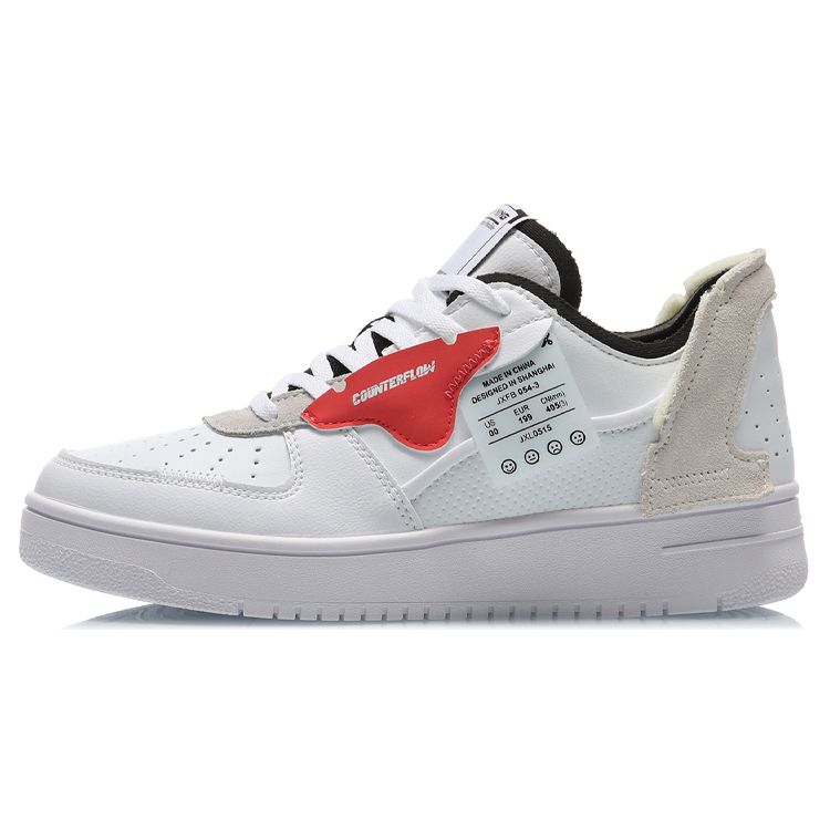 Li Ning CF декомпрессионные износостойкие нескользящие низкие кроссовки для скейтбординга женские белые красные AGCQ394-1 36⅓
