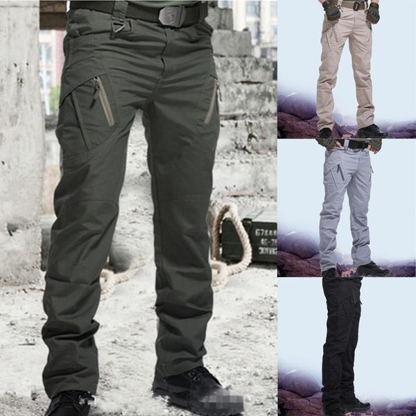 Мужские военные тактические брюки SWAT Combat Military Pants Мужские карманы с множеством карманов Уличные водонепроницаемые повседневные брюки-карго Тактические брюки S серый