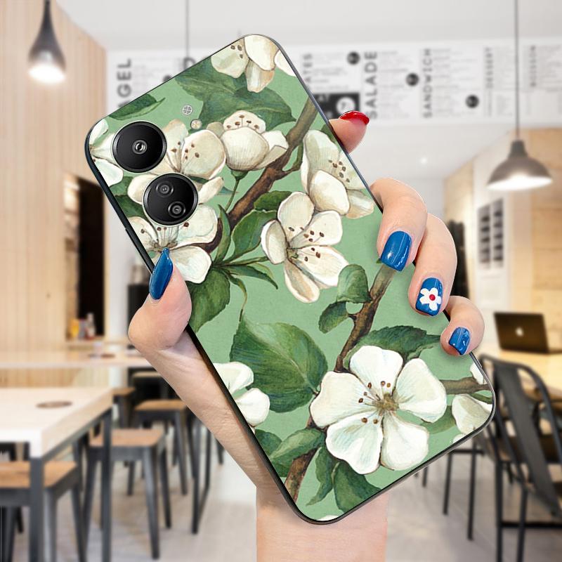 Роскошный чехол для телефона с цветочным узором для iPhone 11 13 Samsung Galaxy A51 A12 Xiaomi POCO Redmi 10 10C, мягкая задняя крышка из ТПУ iPhone 12 Pro Max