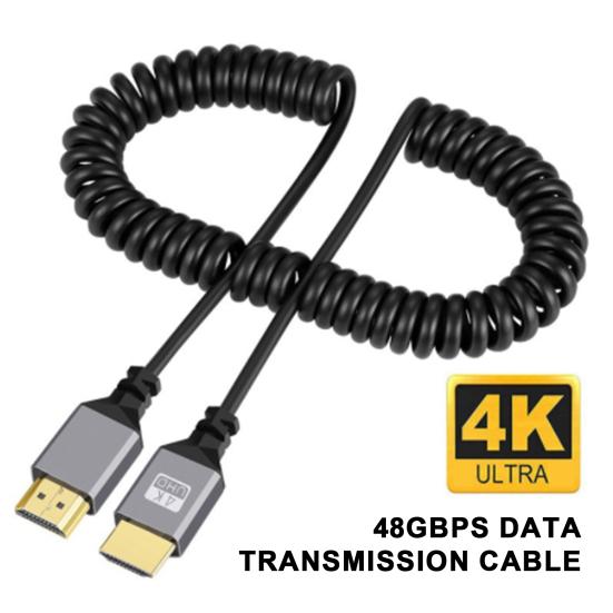 HDMI-совместимый кабель с эффектом погружения 4K при 60 Гц. Высокоскоростная стабильная передача. Выдвижной универсальный видеокабель. чёрный