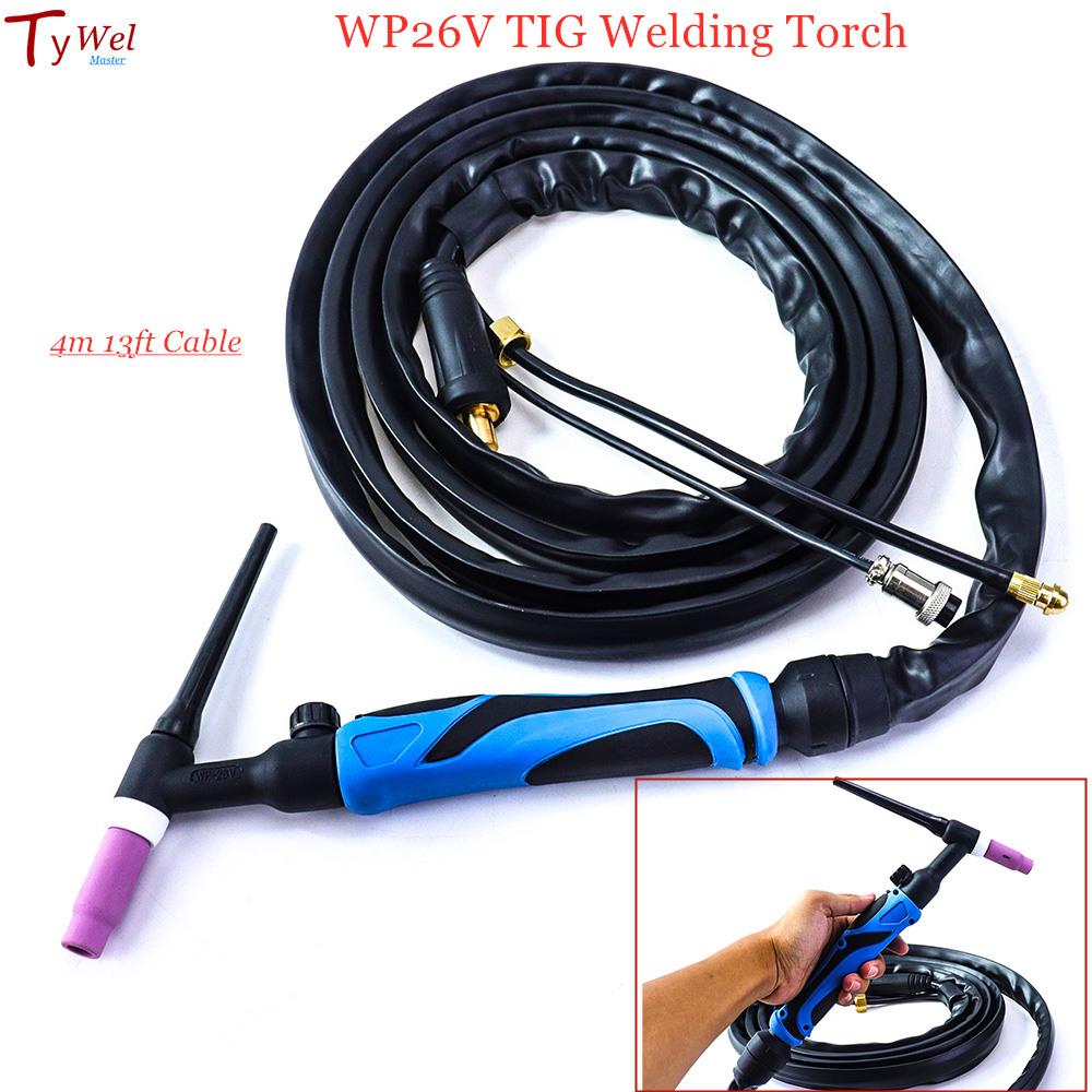 WP26V Горелка TIG Газовая вольфрамовая дуговая сварочная горелка WP26 Аргоновый клапан 4 м 13 футов с воздушным охлаждением