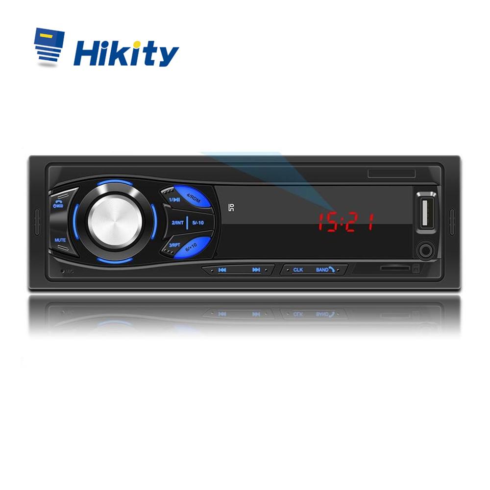   Joom Hikity 1 Din Автомобильный радиоприемник Цифровой Bluetooth Аудио MP3-плеер Стерео Авторадио Поддержка USB, FM, TF, AUX с пультом дистанционного управления button 1 чёрный