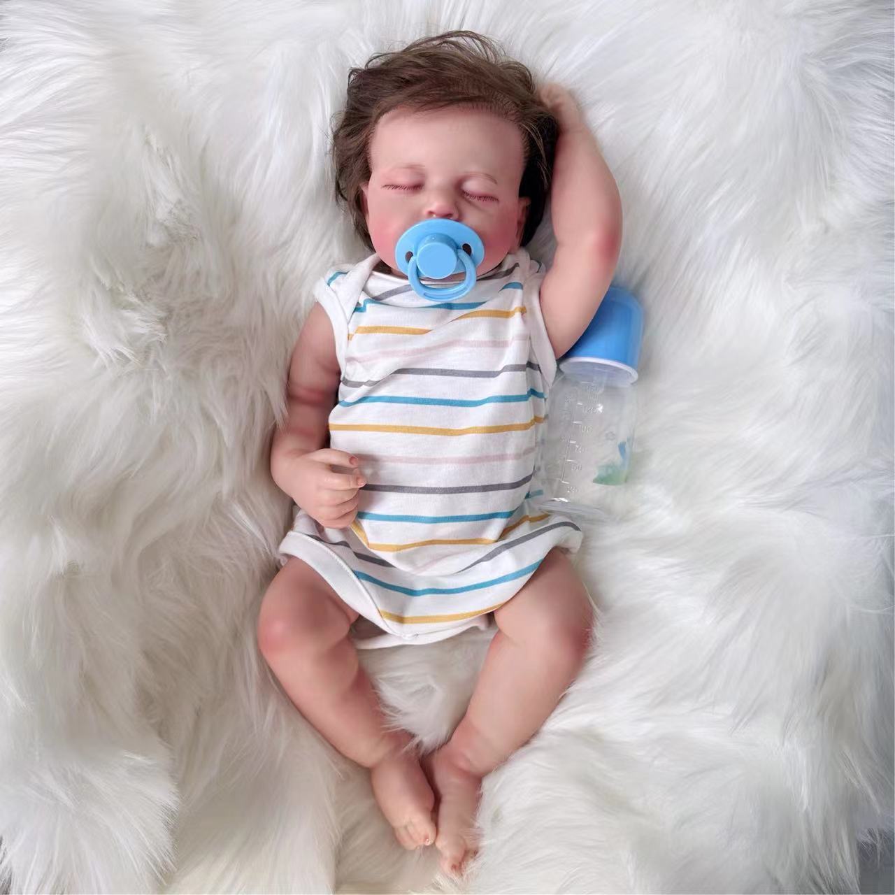NPK 19-дюймовая кукла LOULOU для девочек Reborn, силиконовая кукла для ванны всего тела Girl