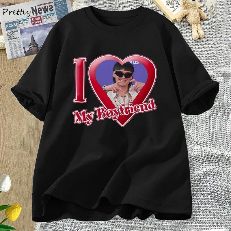 Футболка Love Peso Pluma, женские летние хлопковые футболки с забавным рисунком, уличная одежда, одежда в стиле Харадзюку, повседневные топы с короткими рукавами, унисекс L