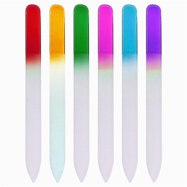 Полировка песка Fing Nail Art Beauty Инструмент для макияжа Прочная хрустальная стеклянная пилочка для дизайна ногтей Маникюр зелёный