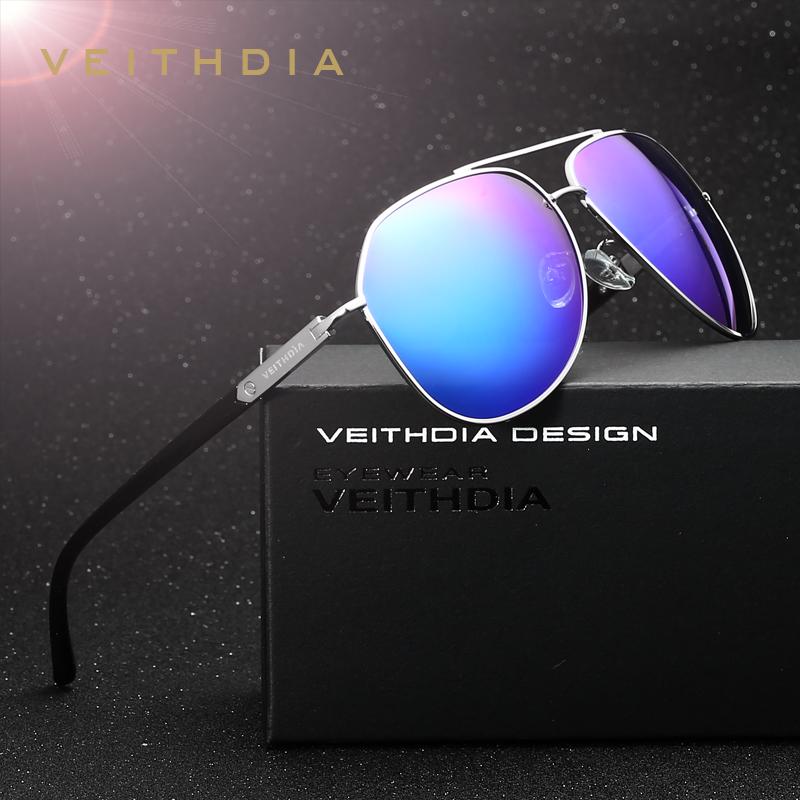 VEITHDIA модные брендовые мужские солнцезащитные очки унисекс, поляризационные зеркальные солнцезащитные очки с цветным покрытием 2732 темно-зеленого
