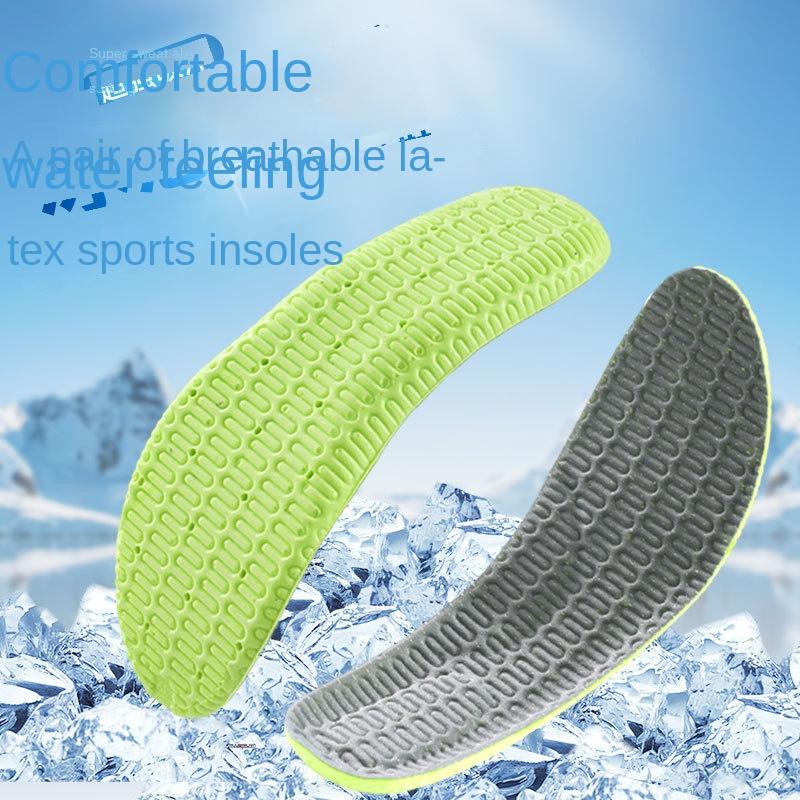 Летние дышащие стельки Ice Feel, размеры 35–46, дезодорирующие и поглощающие пот спортивные стельки, стельки для босиком, для женщин и мужчин 35-36